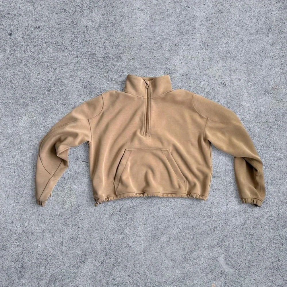 Lululemon Brushed Softstream Half Zip Pullover & High Rise Pants Filbert Tan NWT - Picture 2 of 8